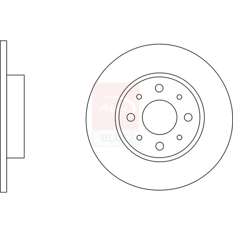 Apec 2 x Solid Rear Brake Discs SDK6603