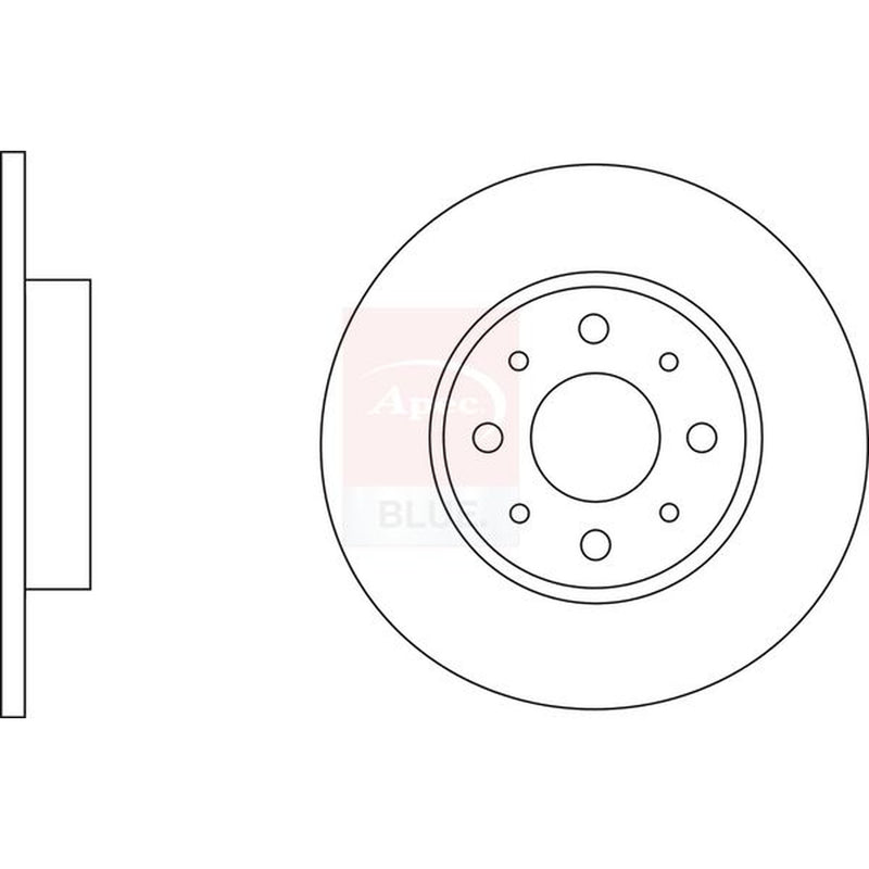 Apec 2 x Solid Rear Brake Discs SDK6603