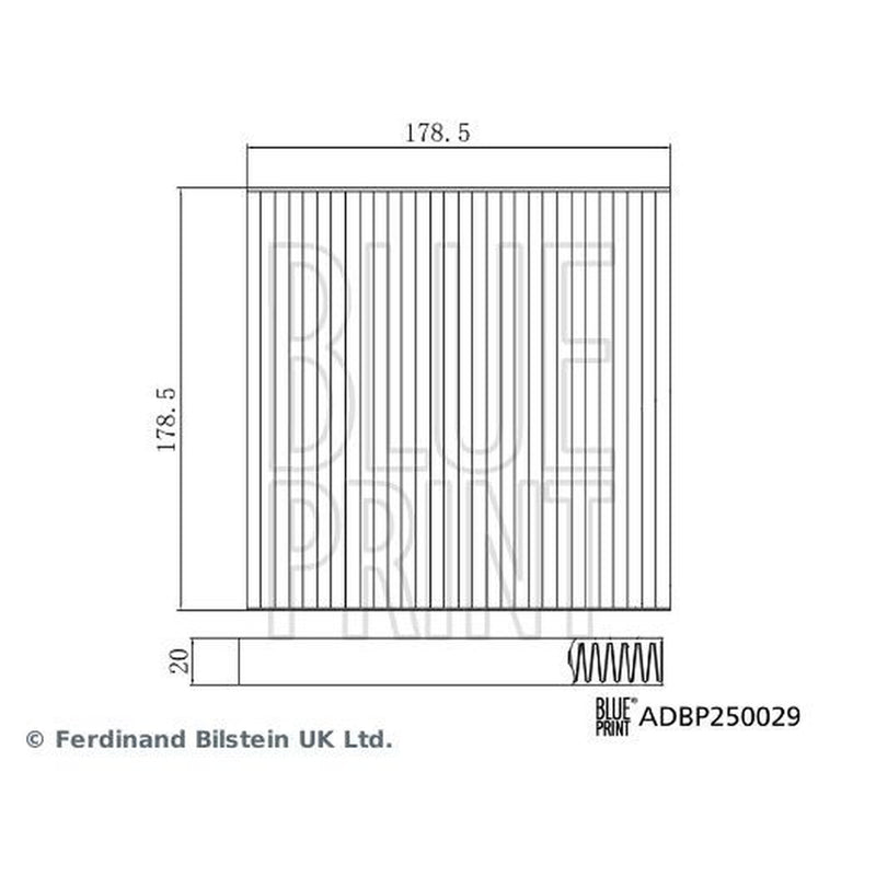 Blue Print Cabin Air Filter (Pollen Filter) ADBP250029