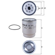 Mahle Fuel Filter Element KC 491D