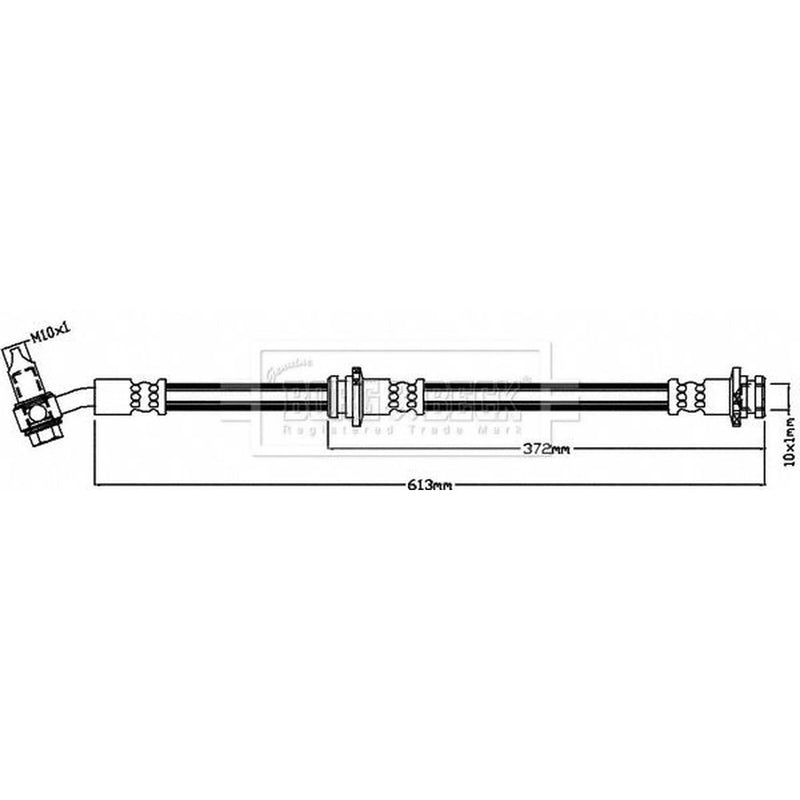 Borg & Beck Brake Hydraulic Hose Line Front Left BBH8421
