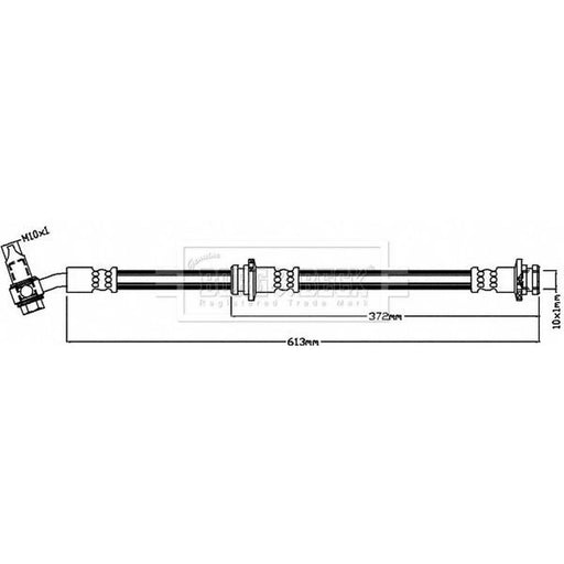 Borg & Beck Brake Hydraulic Hose Line Front Left BBH8421
