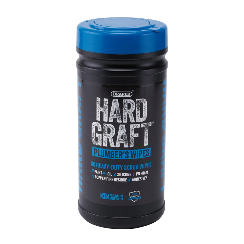 Hard Graft Plumbers Wipes Tub of 80 - Multi-Pack Options Available