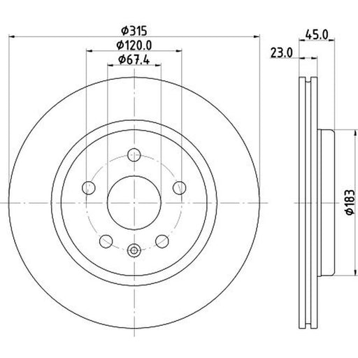 DON 2 x Rear Brake Discs PCD20052