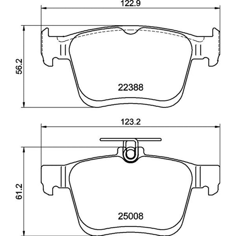 Brembo 4 x Rear Brake Pad Set P85191
