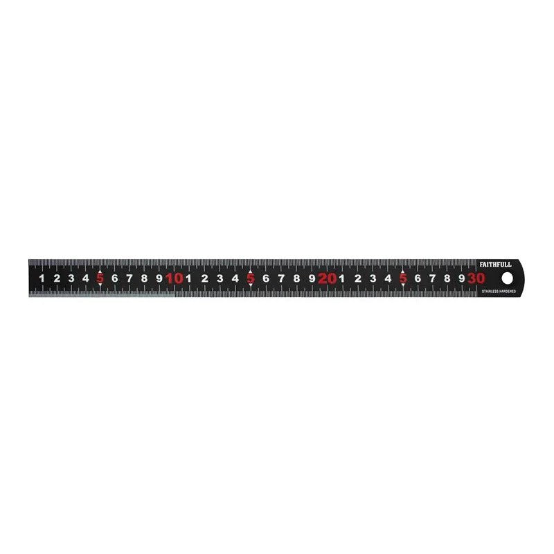 Faithfull Matt Black Stainless Steel Measuring Rule 150-1000mm