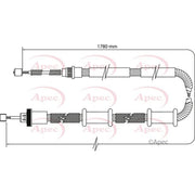 Apec Handbrake Cable Right Rear CAB1102