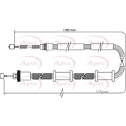 Apec Handbrake Cable Right Rear CAB1102