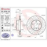 Brembo Xtra 2 x Perforated/Vented Rear Brake Discs 09.9793.2X