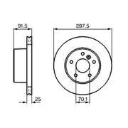 Bosch 2 x Vented Front Brake Discs 0 986 479 146