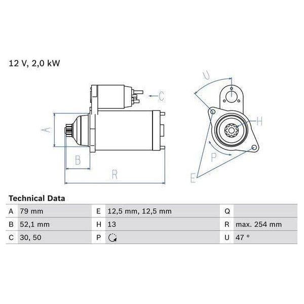 Bosch Reman Starter Motor 2507 0986025070 Bosch  - Town Parts