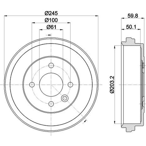 Mintex Brake Drum Assembly Rear MBD433