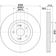 DON 2 x Externally Vented Front Brake Discs PCD13691