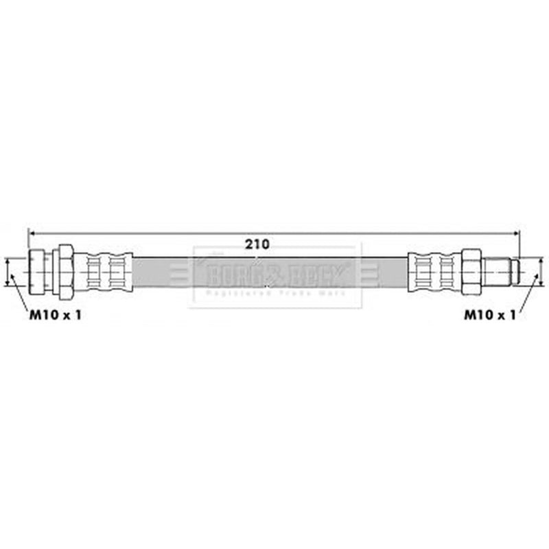 Borg & Beck Brake Hydraulic Hose Line Left BBH6251