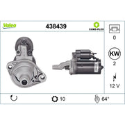Valeo Starter Motor 12V 2kW 10 Teeth 438439