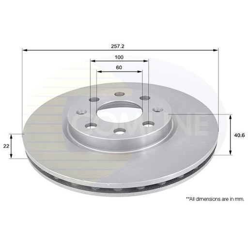 Comline 2 x Internally Vented Front Brake Discs ADC1138V