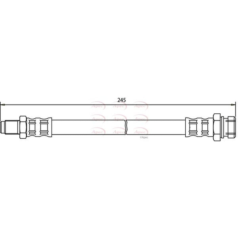 Apec Brake Hydraulic Hose Line Front HOS3361