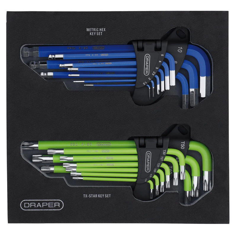 Draper TX-STAR® Hex Key Set 18 Piece Ball End Metric