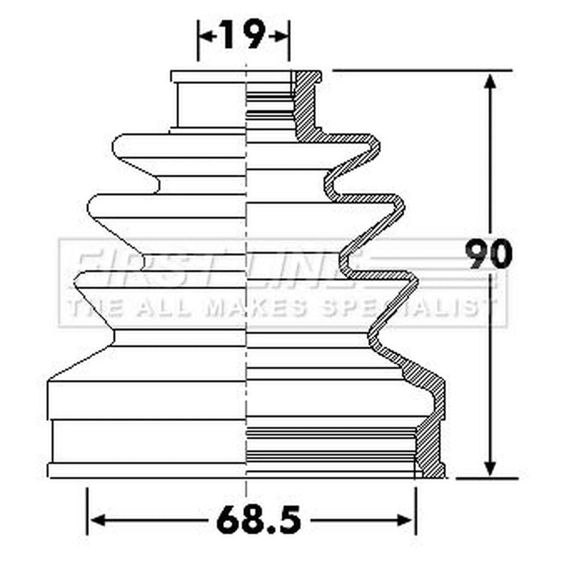 First Line Drive Shaft Bellow Kit Front Left FCB6300