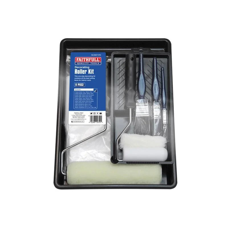 Faithfull Decorating Roller Kit, 11 Piece - FAIRKIT11PC