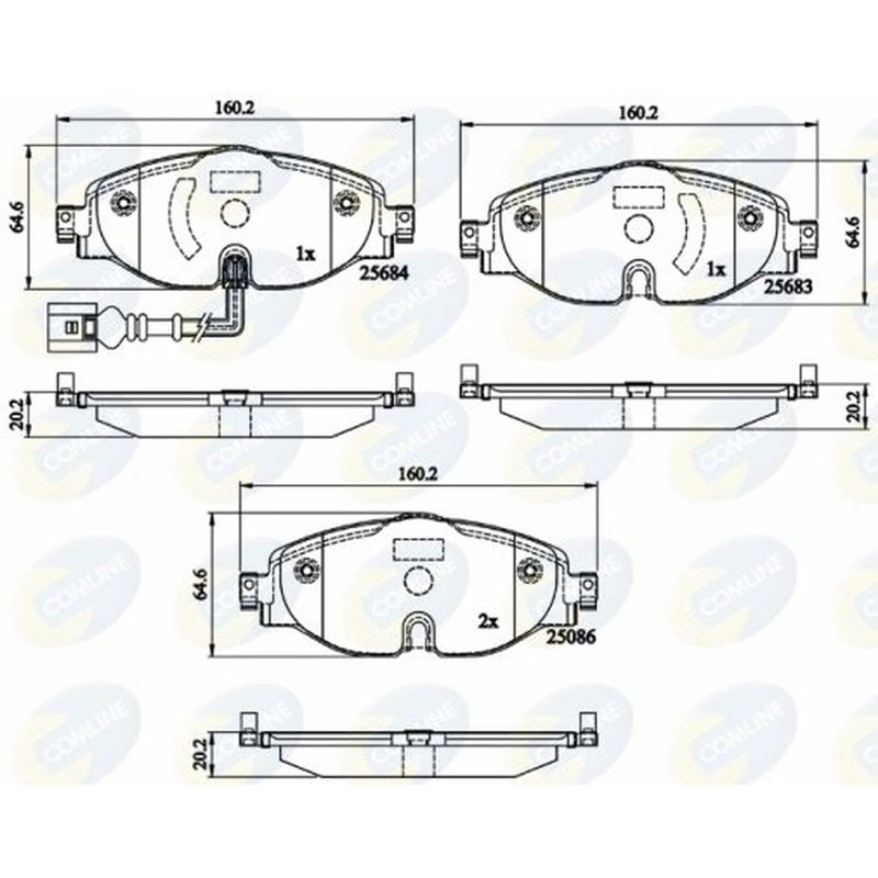 Comline 4 x Front Brake Pad Set CBP12158
