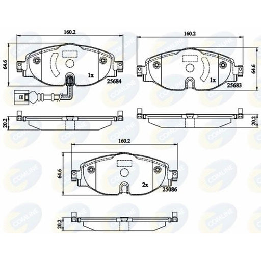 Comline 4 x Front Brake Pad Set CBP12158