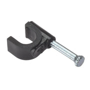 ForgeFix Cable Clip Round Coax Black 6-7mm Box 100 - RCC67B
