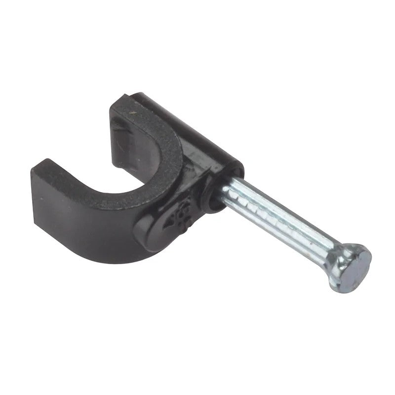ForgeFix Cable Clip Round Coax Black 6-7mm Box 100 - RCC67B