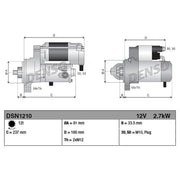 Denso Starter Motor 12V 2.7kW 12 Teeth DSN1210