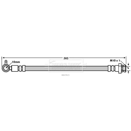 Borg & Beck Brake Hydraulic Hose Line Front Right BBH7815