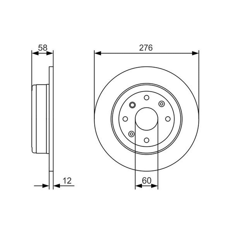 Bosch 2 x Solid Rear Brake Discs 0 986 479 A56