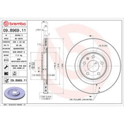 Brembo 2 x Rear Brake Discs 09.B969.11