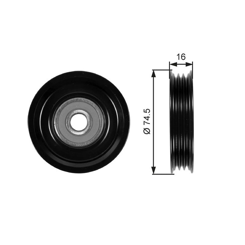 Gates V-Ribbed Belt Tensioner Pulley 74mm OD Wide T39028