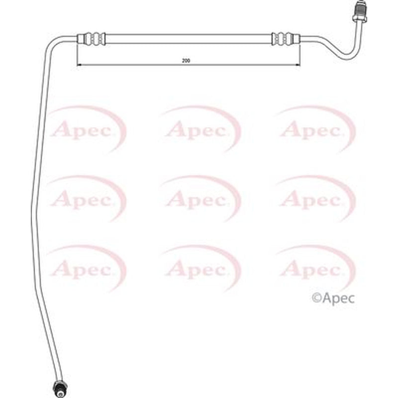 Apec Brake Hydraulic Hose Line Rear Right HOS4065