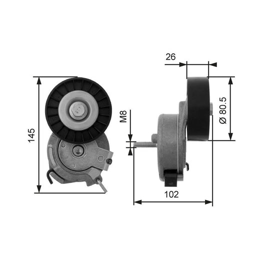 Gates Auxiliary Belt Tensioner T38473