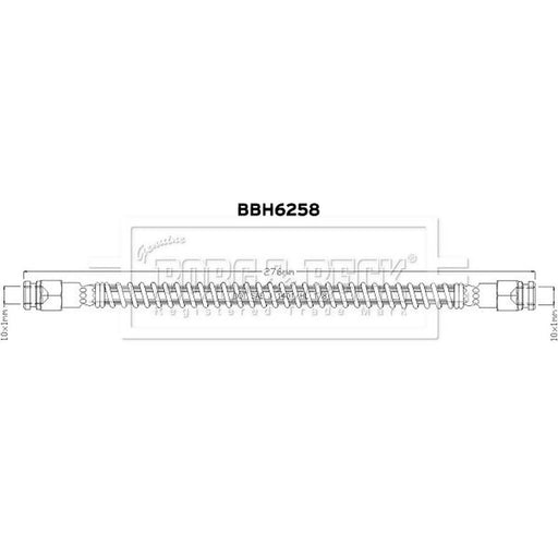 Borg & Beck Brake Hydraulic Hose Line Rear Left BBH6258