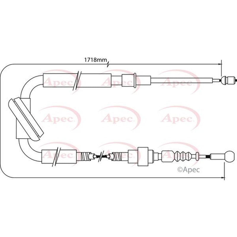 Apec Handbrake Cable Right Rear CAB1012