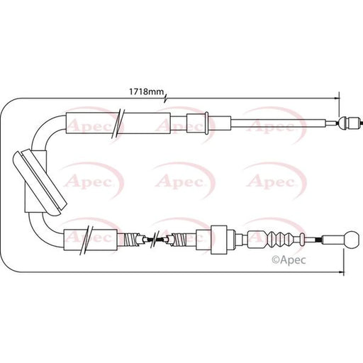 Apec Handbrake Cable Right Rear CAB1012