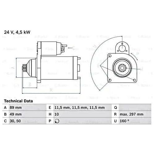 Bosch Reman Starter Motor (Hgv) 2294 0986022940 Bosch  - Town Parts