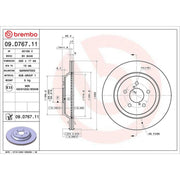 Brembo 2 x Internally Vented Rear Brake Discs 09.D767.11