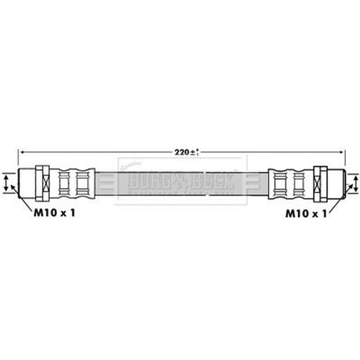 Borg & Beck Brake Hydraulic Hose Line Rear Left BBH6748