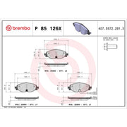 Brembo 4 x Front Brake Pad Set P85126X