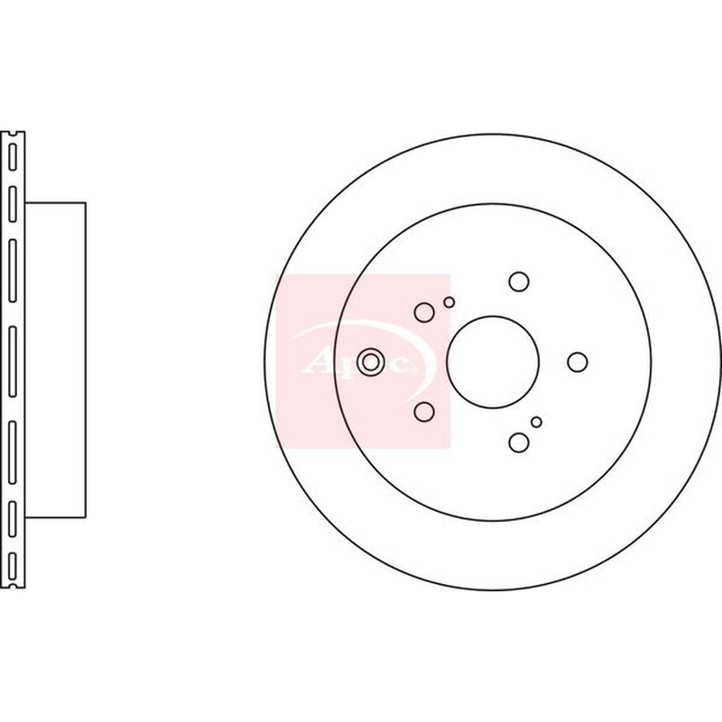 Apec 2 x Vented Rear Brake Discs DSK2852
