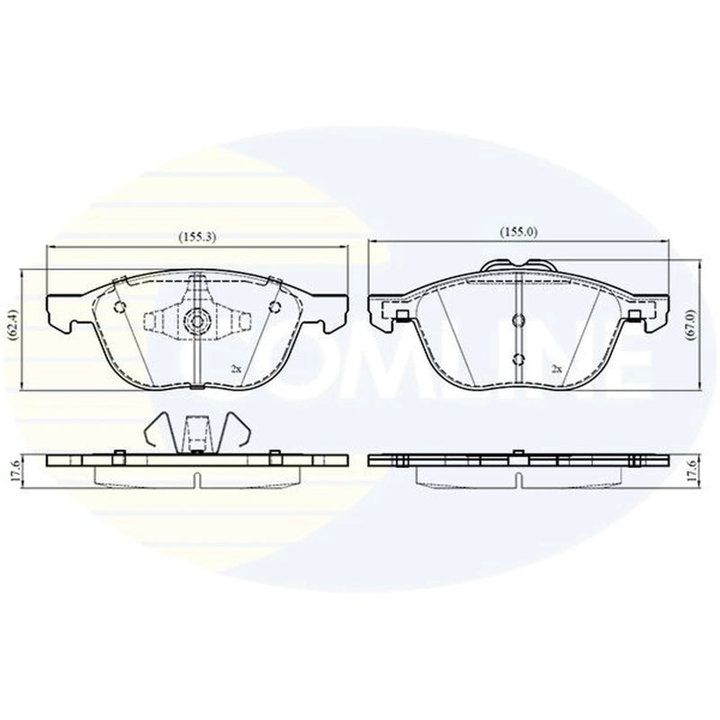 Comline 4 x Front Brake Pad Set CBP03654