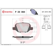 Brembo 4 x Rear Brake Pad Set P23064