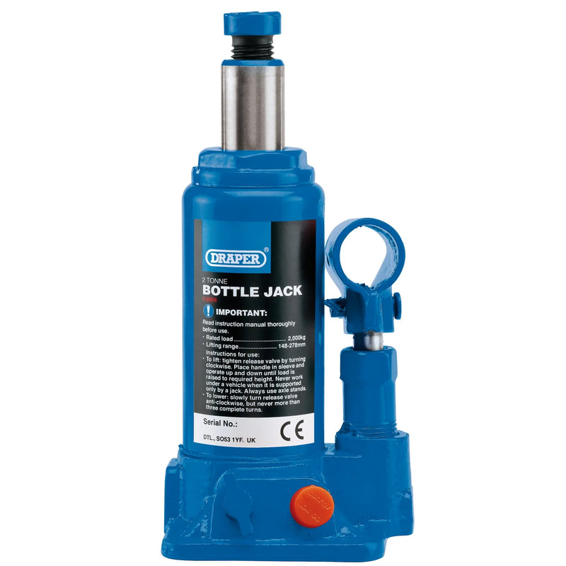 Draper Hydraulic Bottle Jack - Multiple Size Options Available