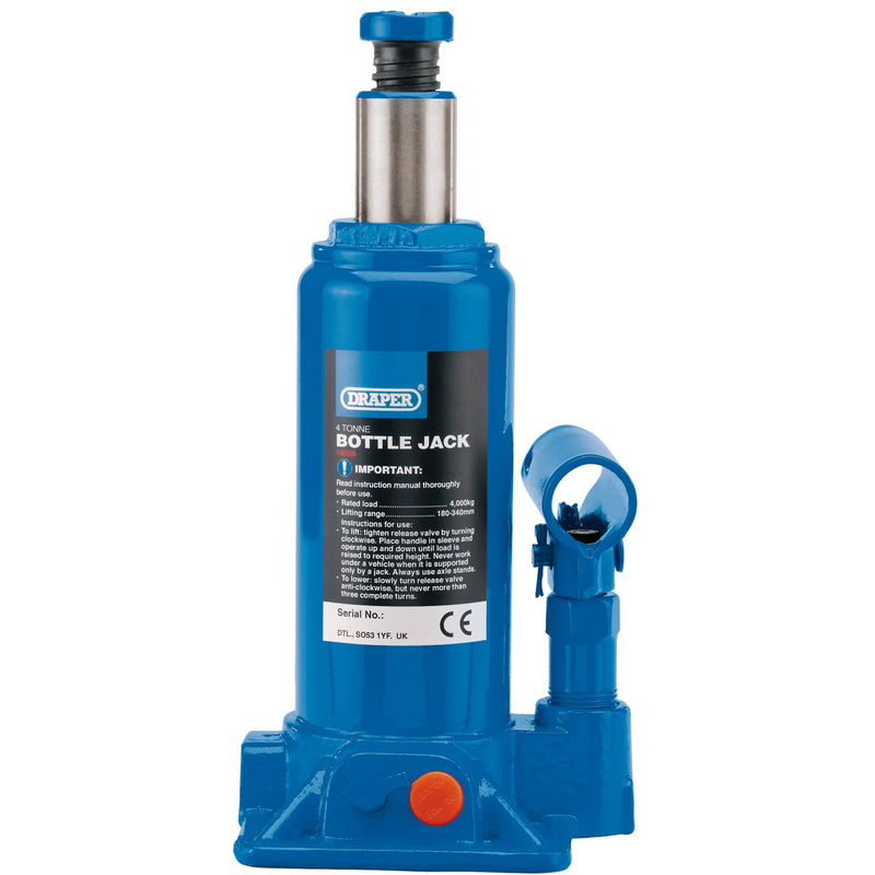 Draper Hydraulic Bottle Jack - Multiple Size Options Available