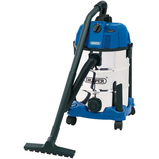 Draper Wet and Dry Vacuum Cleaner with Stainless Steel Tank, 30L, 1600W 20523 Draper  - Town Parts