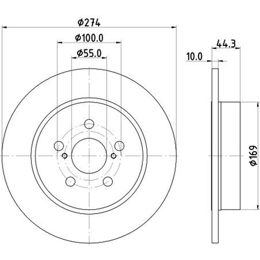 DON 2 x Solid Rear Brake Discs PCD22192