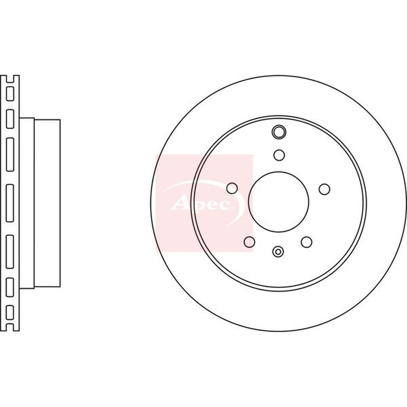 Apec 2 x Vented Rear Brake Discs DSK2661
